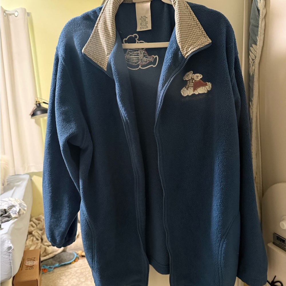 Northern Reflections Blue Jacket with teddy bear Embroidery